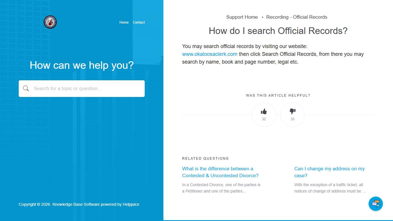 Okaloosa County Clerk of Circuit Court — How do I search Official Records?